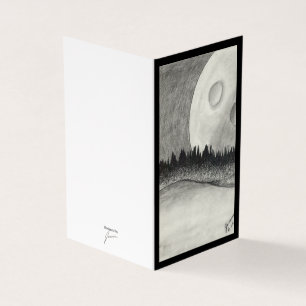 Mond und Planet - Schwarz