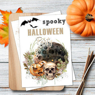 Mond und Skull Mystische Halloween Einladung