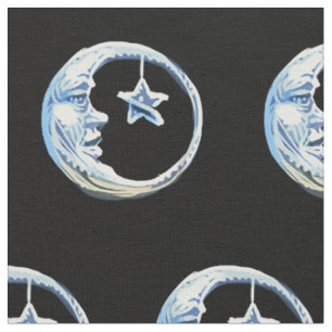 Mond und Star Fabric Stoff