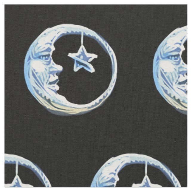 Mond und Star Fabric Stoff (Nahaufnahme)