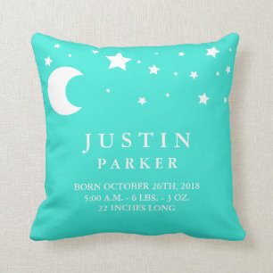 Mond und Stars Baby Ankündigung Pillow Kissen