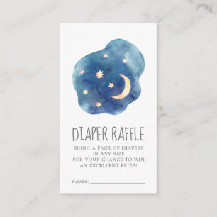 Mond und Stars Baby Boy Diaper Raffle Begleitkarte