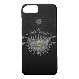 Mond-und Stern-Himmels-Gebirgszug-Mandala Case-Mate iPhone Hülle