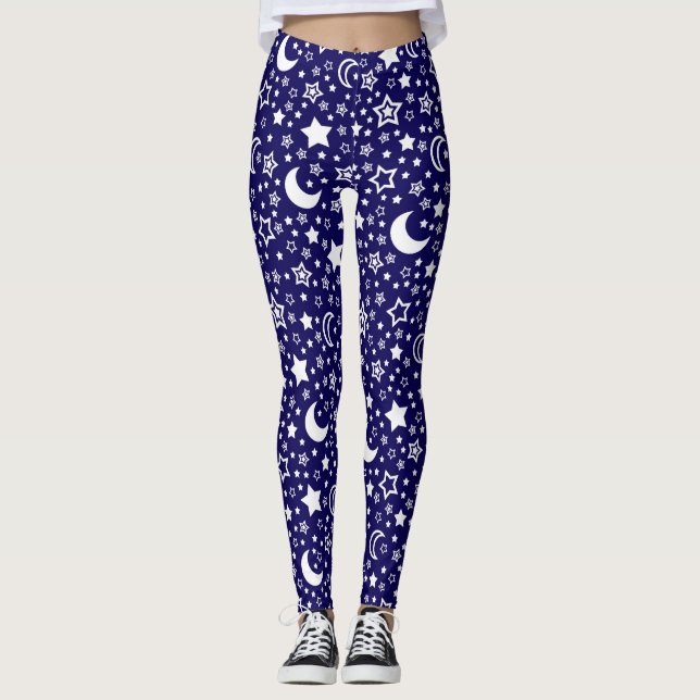 Mond-und Stern-Leggings für Frauen Leggings (Vorderseite)