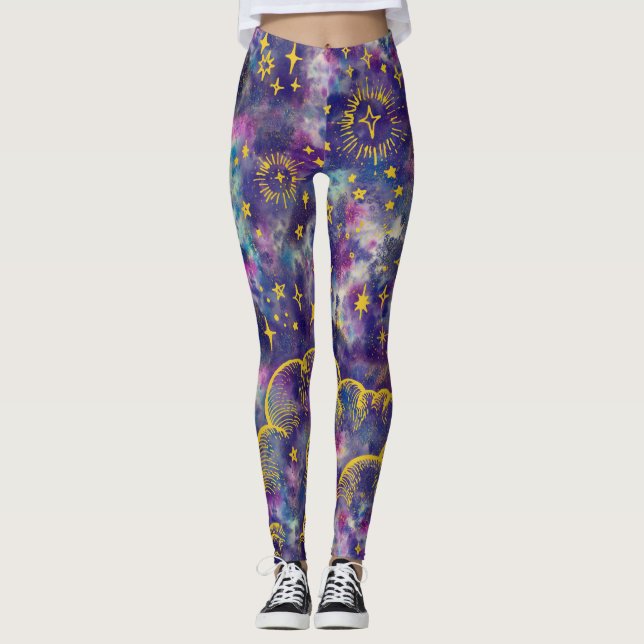 "Mond-und Stern-" Leggings-Strumpfhosen Leggings (Vorderseite)