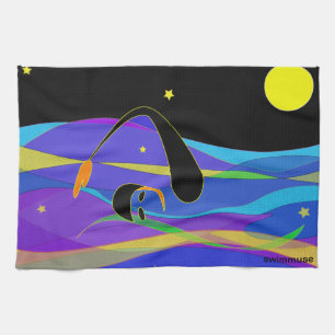 Mond und Stern-NachtSchwimmer Handtuch