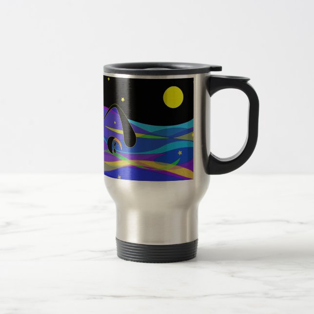 Mond und Stern-NachtSchwimmer Reisebecher (Rechts)