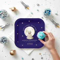 Mond und Sterne Baby Erster Geburtstag Papier Tell