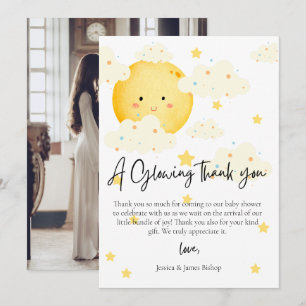 Mond und Sterne Baby Shower Foto Danksagungskarte Einladung