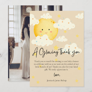 Mond und Sterne Baby Shower Foto Danksagungskarte Einladung
