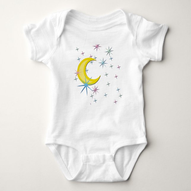 Mond und Sterne Baby Strampler (Vorderseite)