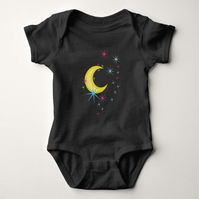 Mond und Sterne Baby Strampler (Vorderseite)