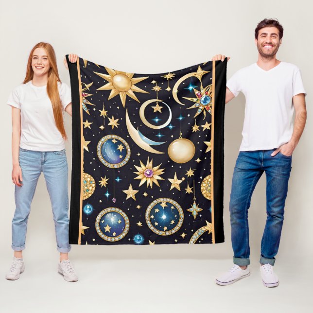 Mond und Sterne Celestial Fleecedecke (Beispiel)