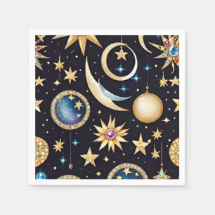 Mond und Sterne Celestial Serviette