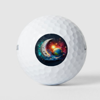 Mond und Sterne Golfball