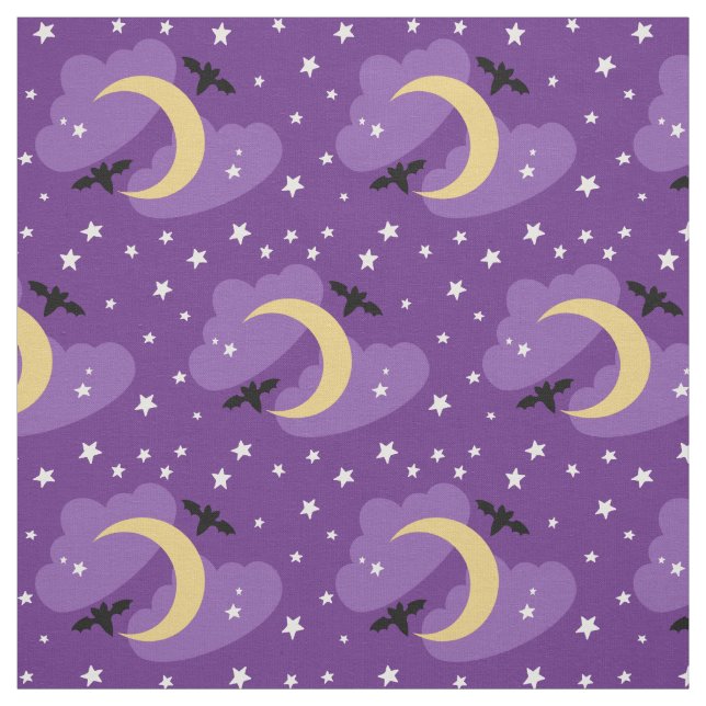 Mond und Sterne | Halloween Fabric Stoff (Muster)