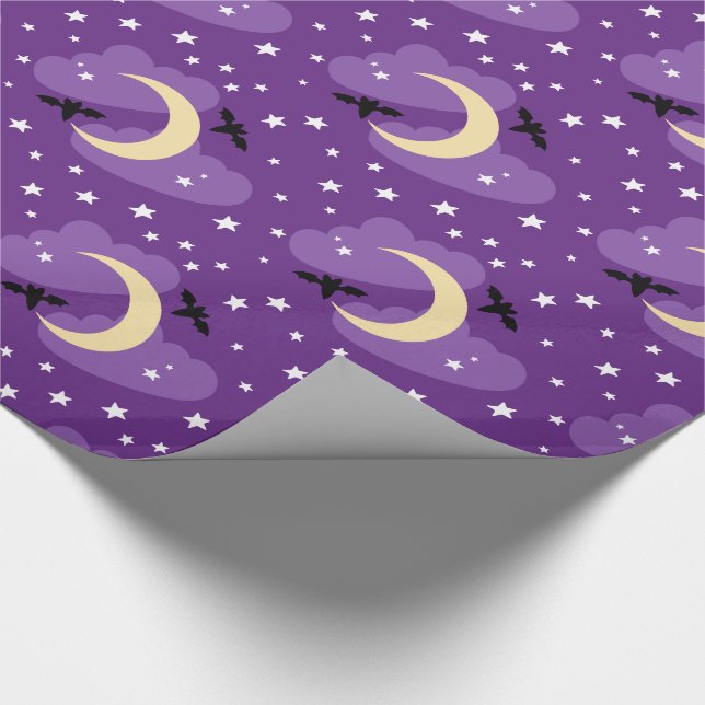 Mond und Sterne | Halloween Wrapping Paper Geschenkpapier (Ecke)