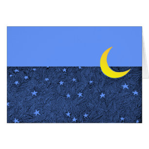 Mond und Sterne Leere Vintage-Kunstkarte