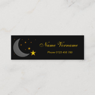Mond und Sterne Mini Visitenkarte