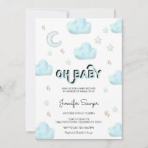 Mond und Sterne | Moderne Wasserfarben Babydusche