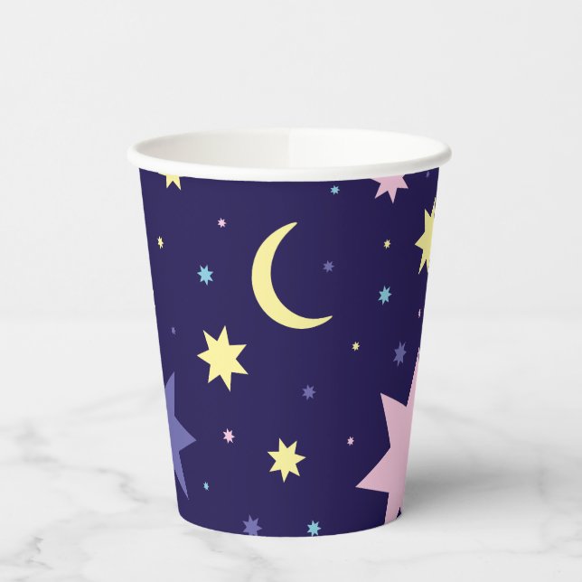 Mond und Sterne. Pappbecher (Links)