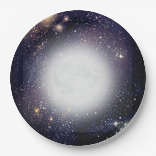 Mond und Sterne Pappteller