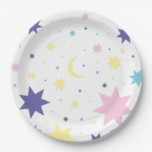 Mond und Sterne. Pappteller