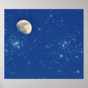 Mond und Sterne Poster