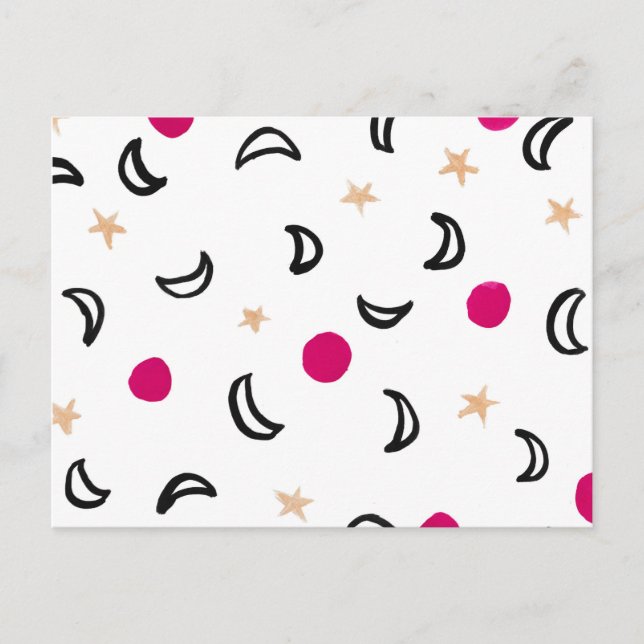 Mond und Sterne Postkarte (Vorderseite)