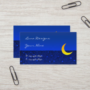 Mond und Sterne Radierung Visitenkarte
