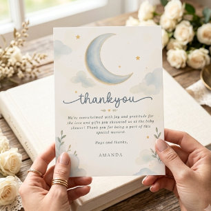 Mond und Sterne Über den Mond Baby Shower Danke Einladung