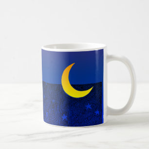 Mond und Sterne Vintage-Abendkunst Kaffeetasse