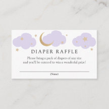 Mond und Sterne Windel-Raffle-Einlegekarte