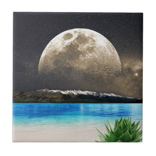 Mond und Strand Fliese