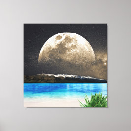 Mond und Strand Leinwanddruck
