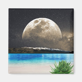 Mond und Strand Magnet