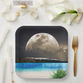 Mond und Strand Pappteller