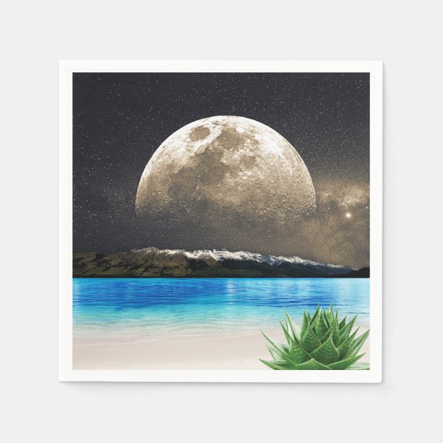 Mond und Strand Serviette (Vorderseite)