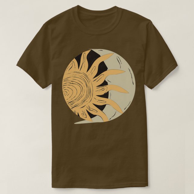 Mond- und Sun-Umarmung T-Shirt (Design vorne)