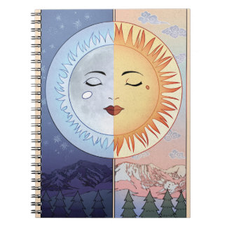 Mond und Sun Vintage Mystery Notebook Notizblock