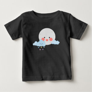 Mond und Wolke süßes Design Baby T-shirt