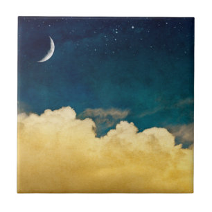 Mond und Wolkenlandschaft Fliese