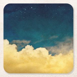 Mond und Wolkenlandschaft Rechteckiger Pappuntersetzer