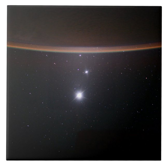 Mond, Venus, Jupiter & Earth (ISS) (NASA) (Space) Fliese (Vorderseite)