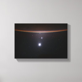 Mond, Venus, Jupiter & Earth (ISS) (NASA) (Space) Leinwanddruck