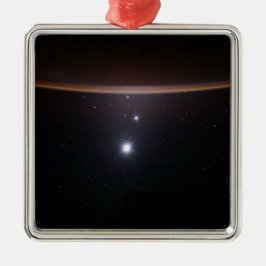 Mond, Venus, Jupiter & Earth (ISS) (NASA) (Space) Ornament Aus Metall