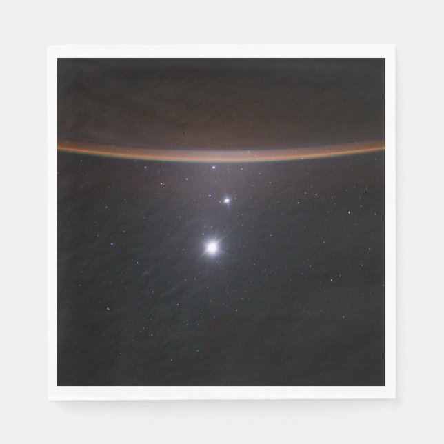 Mond, Venus, Jupiter & Earth (ISS) (NASA) (Space) Serviette (Vorderseite)