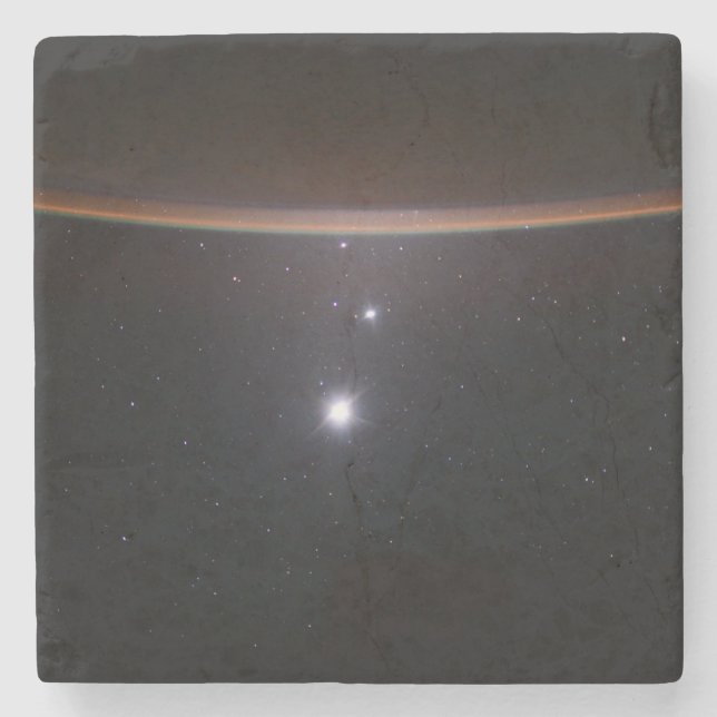 Mond, Venus, Jupiter & Earth (ISS) (NASA) (Space) Steinuntersetzer (Vorderseite)