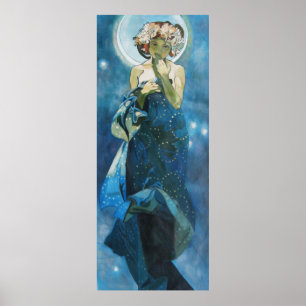 Mond von Alphonse Mucha Poster