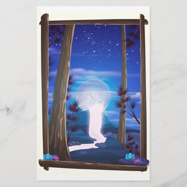Mond Wasserfall Briefpapier (Vorderseite)